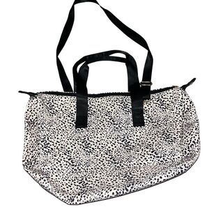 Mali + Lili Black & Cream Spotted Speckled Weekender Bag